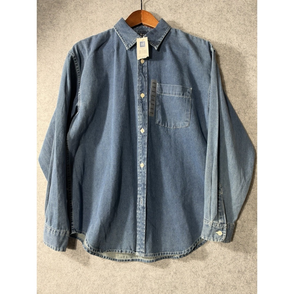 Vintage 90s GAP Denim Shirt Mens Small Medium NWT Blue Button Up Philippines